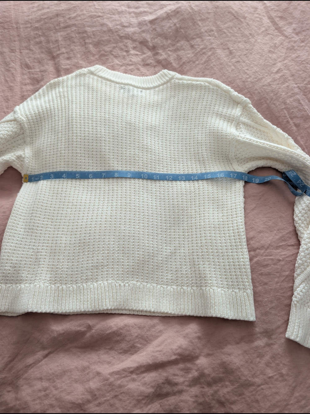 Quince 100% Organic Cotton Cable Knit Sweater Ivory Small NWT - Picture 7 of 8